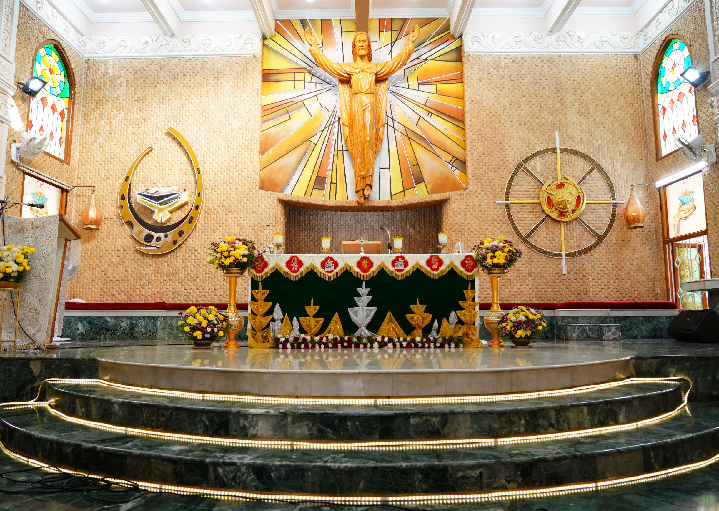 inside view of don bosco shrine bandlaguda